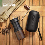 DRIVER® Manual Coffee Grinder Dual Bearing Expandable Wooden Travel Friendly