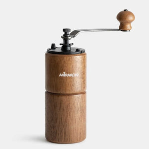 Akirakoki Manual Coffee Grinder Wood Coffee Mill with Cast Iron Burr, Large Capacity Wooden Hand Crank, Portable Adjustable (Light Wood)