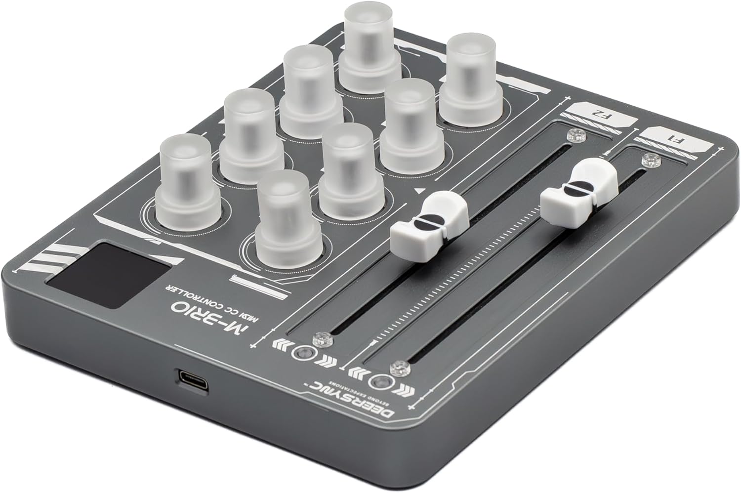 DEERSYNC M-BRIO MIDI CC Controller 2 Faders 8 Encoders