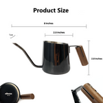 AKIRAKOKI® Spout Drip Kettle Titanium Coated Teak Wood Handle