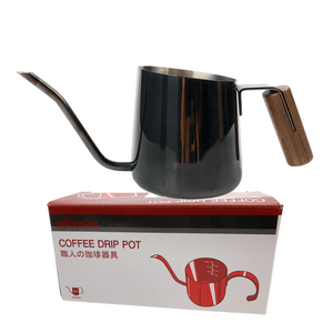 AKIRAKOKI® Spout Drip Kettle Titanium Coated Teak Wood Handle