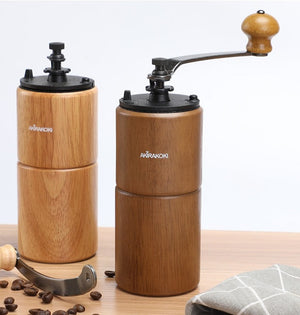 AKIRAKOKI® Manual Coffee Bean Grinder Light Wooden Cast Iron Burr - A15N