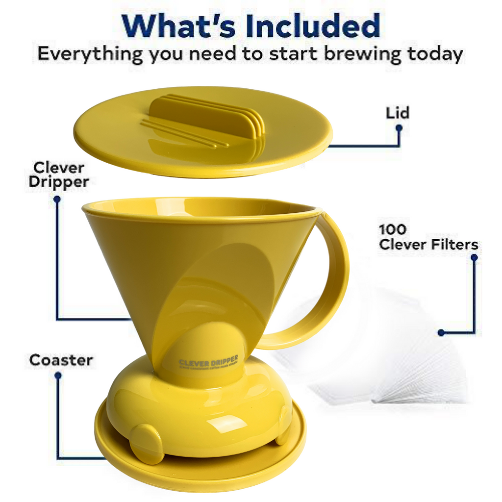 Clever Dripper Coffee Maker York Yellow, BPA Free, HassleFree Brew